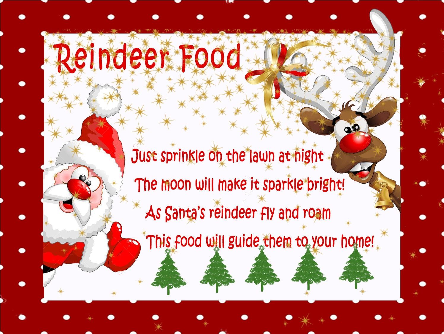 Printable Reindeer Food Label: Christmas Snack Bag Toppers regarding Reindeer Food Printable Label