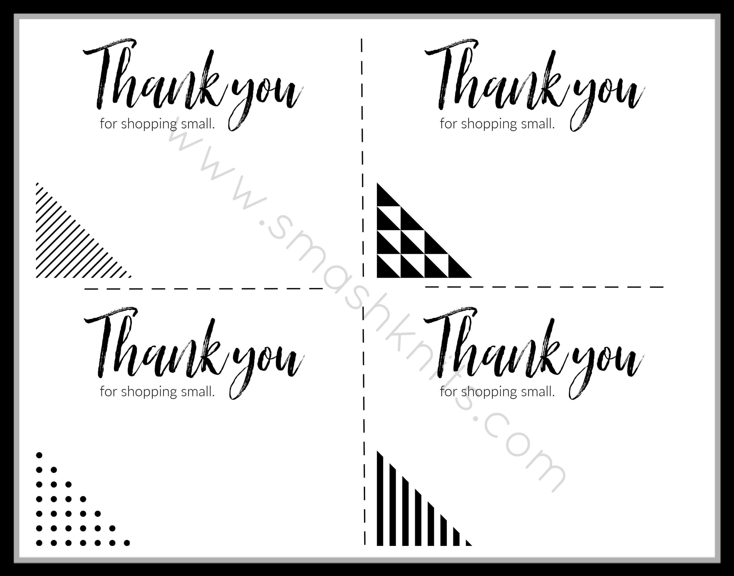 Printable Thank You Cards: Small Business Gift Tags (Pdf) - Etsy with regard to Small Thank You Cards Printable