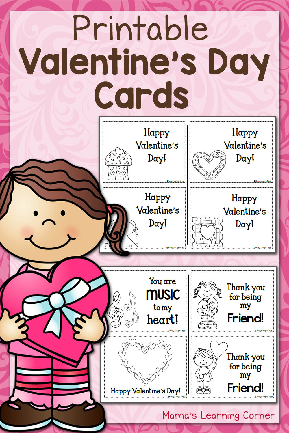 Printable Valentine'S Day Cards - Mamas Learning Corner intended for Free Valentine Thank You Cards Printable