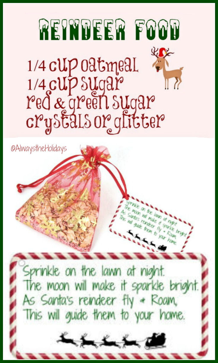 Reindeer Food Bags - Magic Reindeer Dust - Free Poem Printable Tags within Reindeer Food Printable Recipe