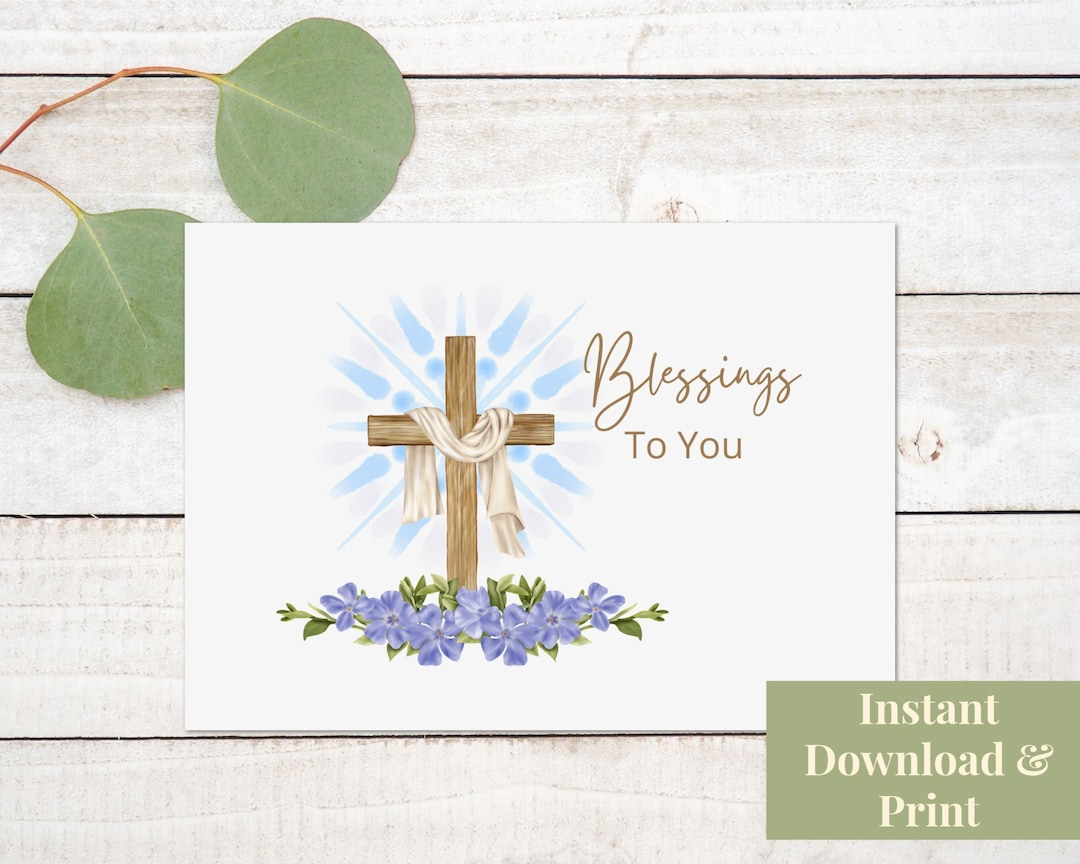Religious Thank You Card, Printable Religious Card, Blessings To intended for Religious Thank You Cards Printable