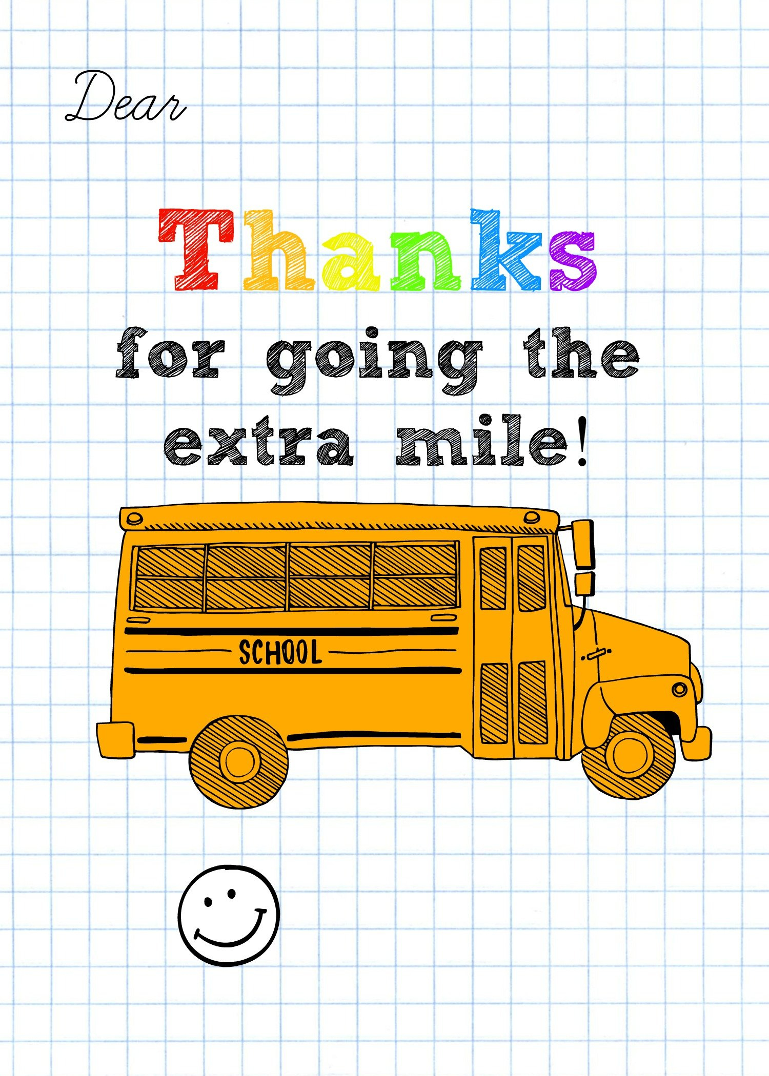 School Bus Driver Gifts Funny School , Cute School Bus Driver for Free Printable Thank You Cards For Bus Driver