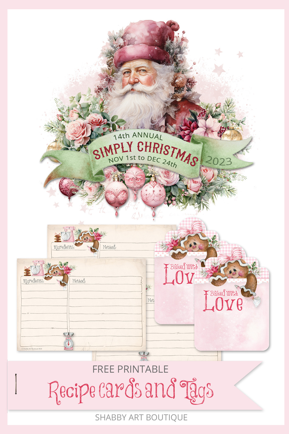 Simply Christmas: Free Printable Recipe Cards And Tags - Shabby in Free Printable Christmas Recipe Tags
