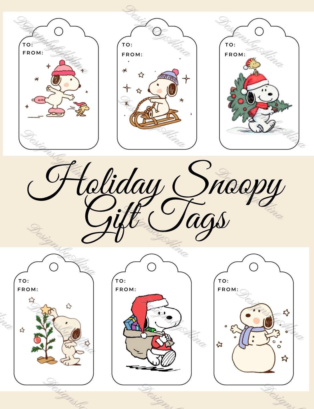 Snoopy Printables - Etsy within Printable Christmas Tags Snoopy