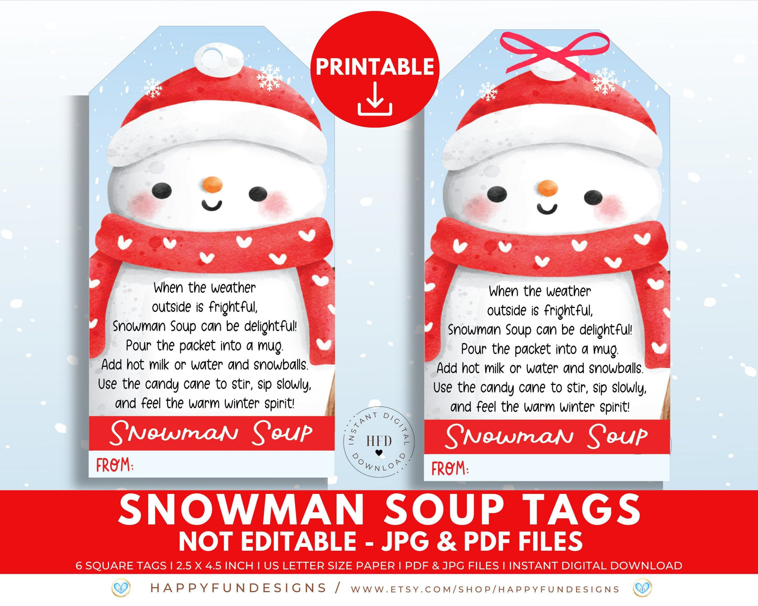 Snowman Soup Tag Printable, Snowman Soup Treat Bag Topper, Pta with regard to Snowman Soup Poem Printable