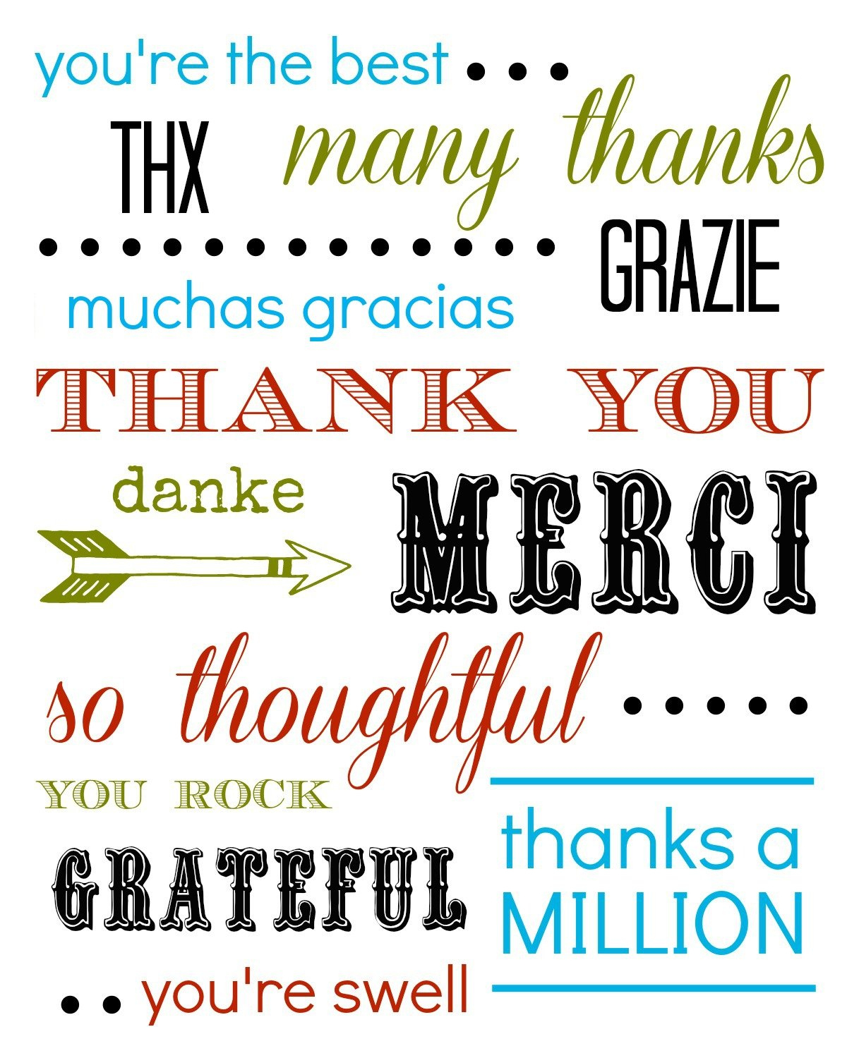 Thank You Card Free Printable for Free Thank You Cards Printable