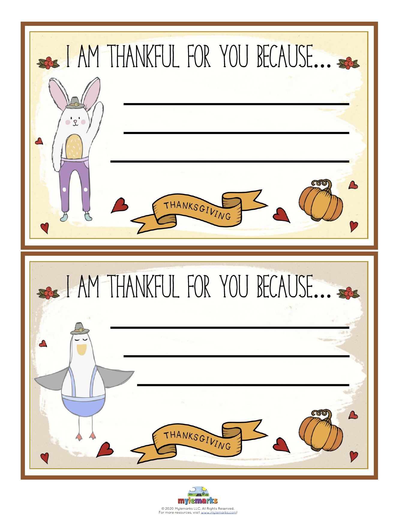 Thankful 4 You Cards regarding Thankful For You Cards Printable