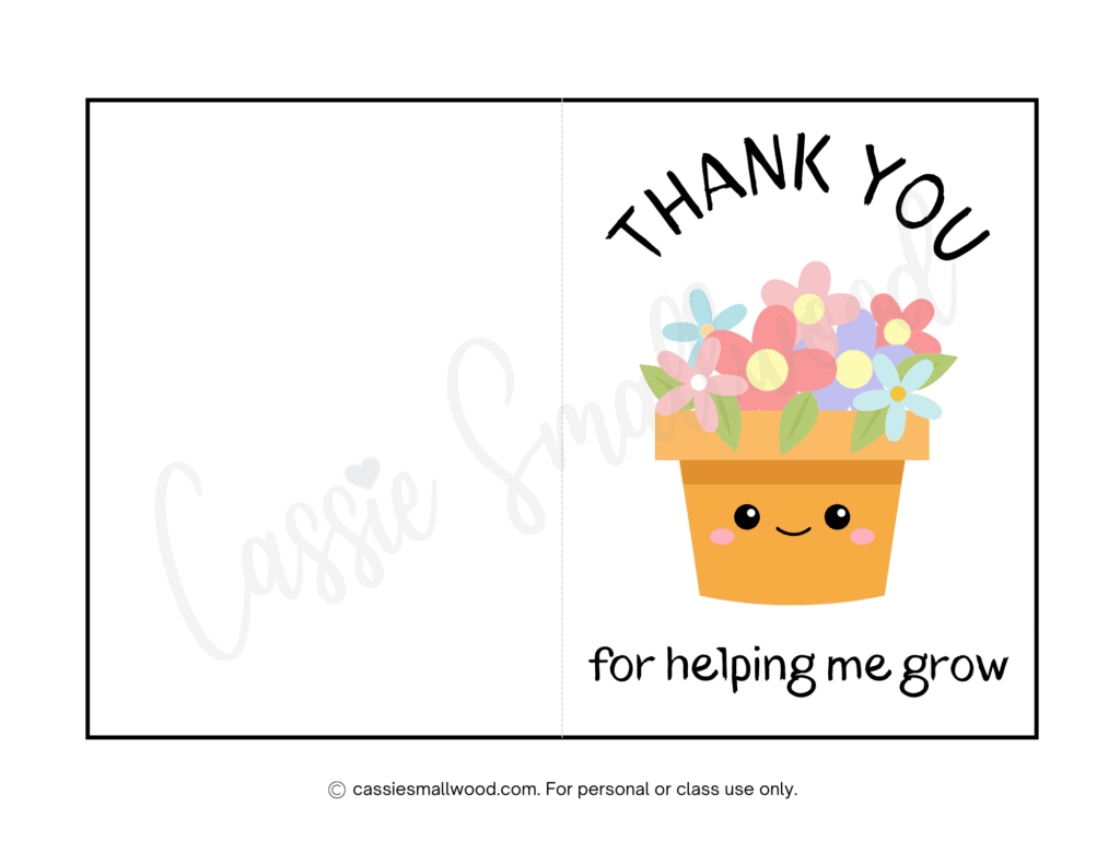 The Best Teacher Thank You Cards (21 Free Printables) - Cassie within Free Printable Thank You Cards For Teachers