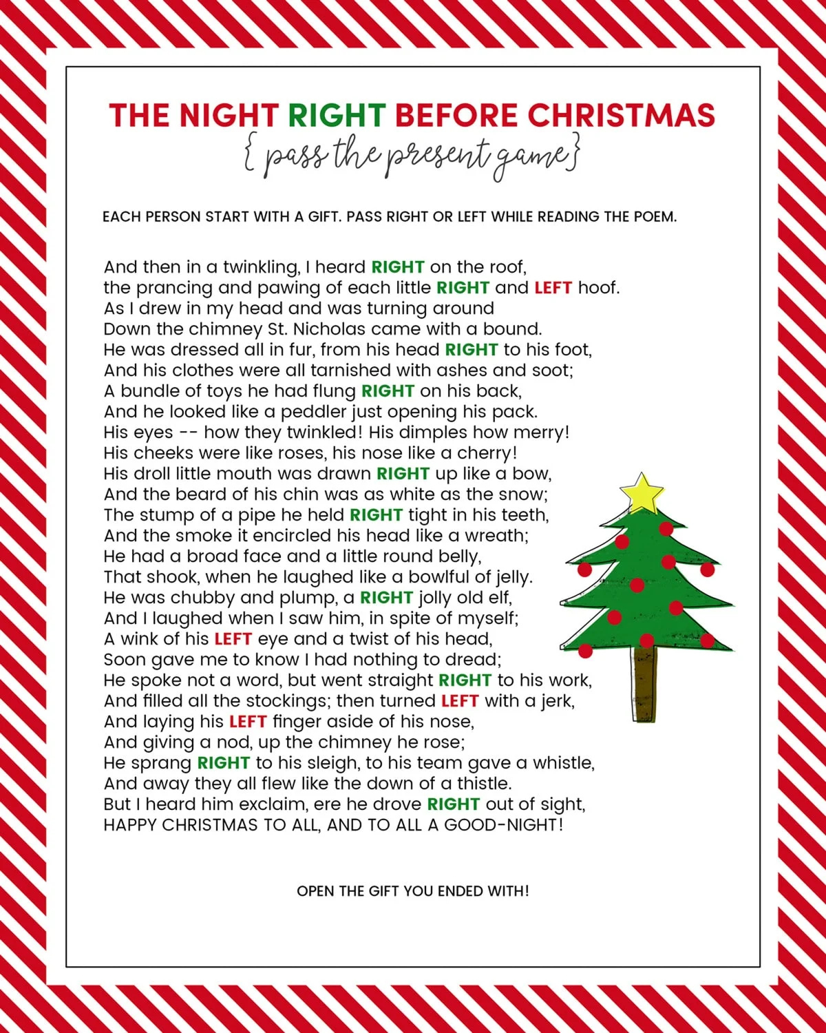 The Left Right Christmas Game {With Story + Print}| Lil&amp;#039; Luna with regard to Left Right Christmas Game Printable Free