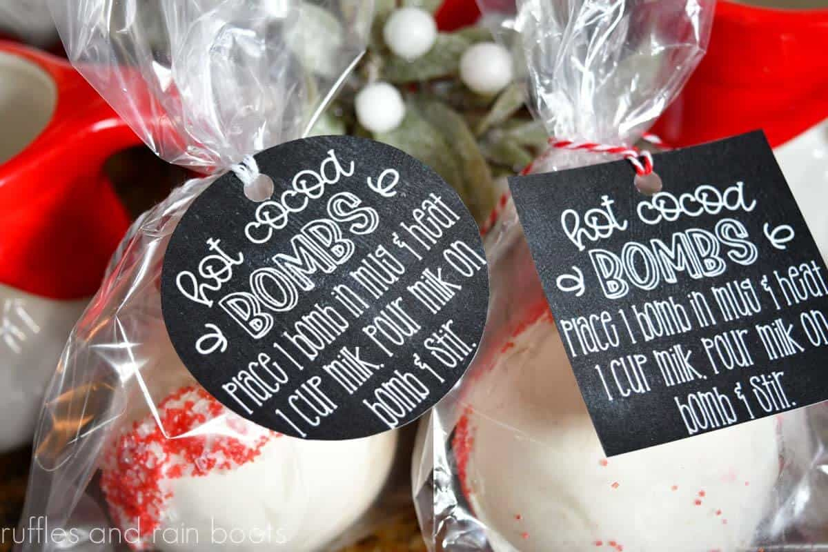 Use These [Free Printable] Hot Cocoa Bomb Labels For Gift Giving! in Free Printable Hot Cocoa Bomb Tags Christmas