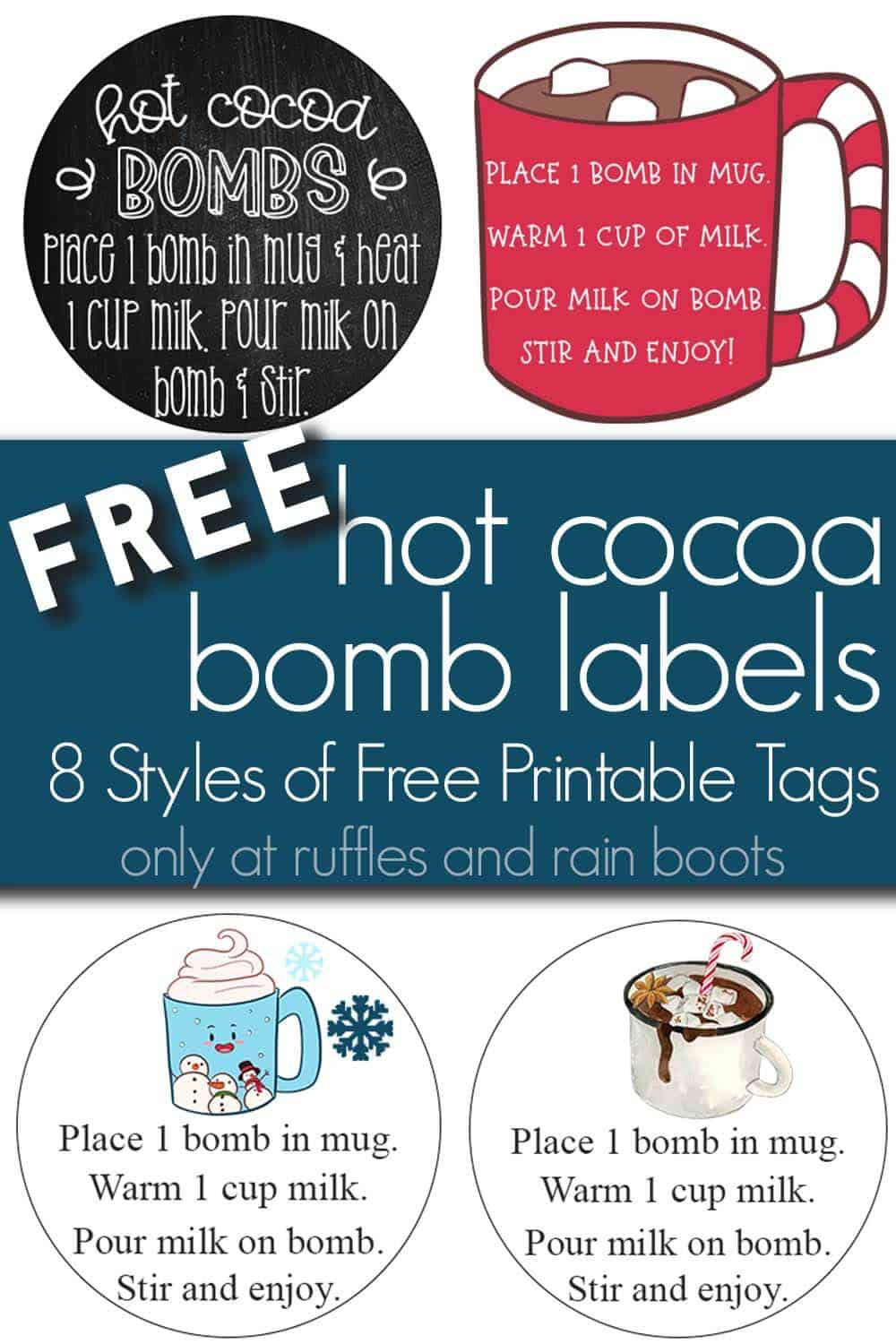 Use These [Free Printable] Hot Cocoa Bomb Labels For Gift Giving! with Free Printable Hot Cocoa Bomb Tags Christmas