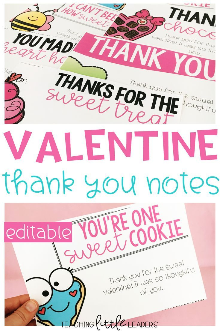 Valentine'S Day Thank You Notes {Editable} throughout Free Valentine Thank You Cards Printable