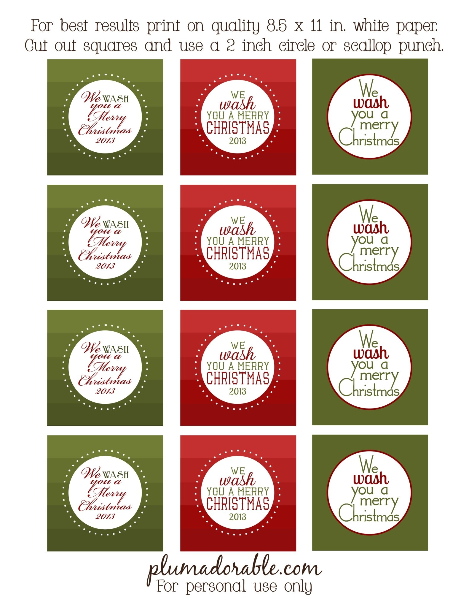 We Wash You A Merry Christmas! (Printable Tags) - The Frugal Girls regarding We Wash You A Merry Christmas Printable Tags