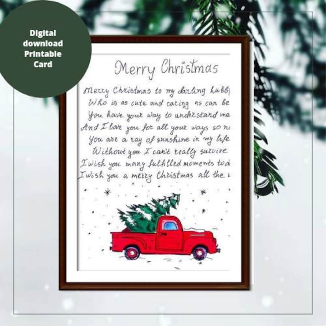 Wishes What To Buy My Husband For Xmas Christmas Message For in Free Printable Christmas Card For My Husband
