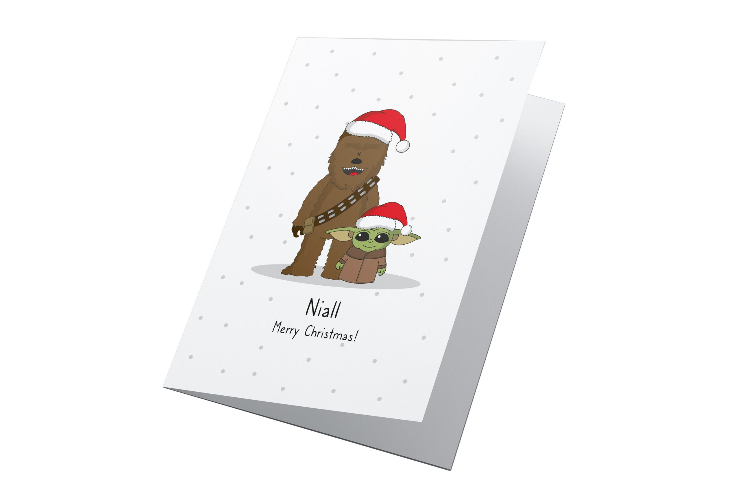Yoda &amp;amp; Chewbacca! Personalised Christmas Card, Star Wars Christmas intended for Star Wars Printable Christmas Card